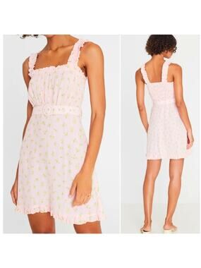 Coquette Dainty Floral Sleeveless Mini Dress 2 Pink Faithfull The Brand Luda